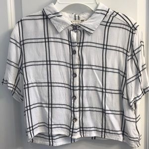 PacSun LA Hearts Button Down Crop Top